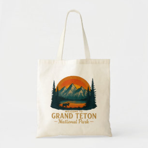 Bolsa Tote Bem-vindo à Embroiderme Grand Teton National USA