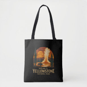 Bolsa Tote Bem-vindo à Embroiderme Yellowstone Nacional EUA