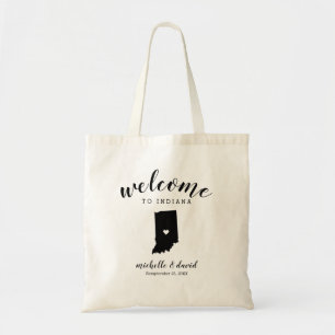 Bolsa Tote Bem-vindo a Indiana Casamento Estadual Silhouett