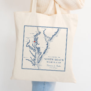 Bolsa Tote Bem-vindo à North Beach Maryland Casamento Elegant