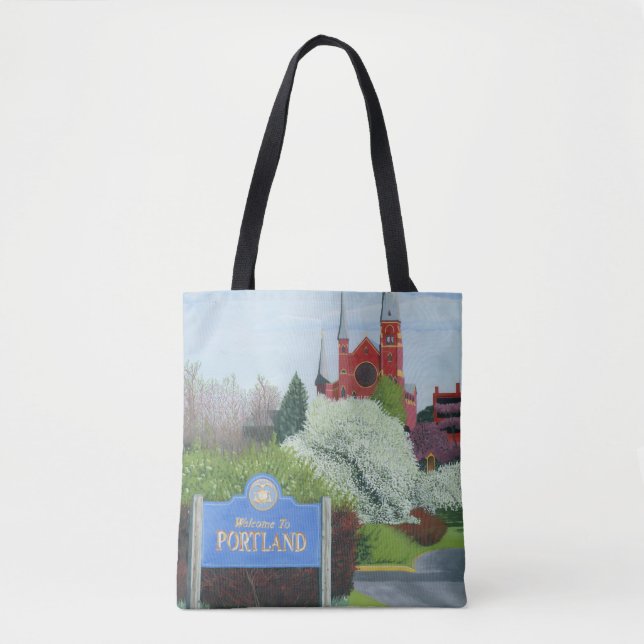 Bolsa Tote Bem-vindo a Portland, Maine (Frente)