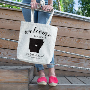 Bolsa Tote Bem-vindo ao Arkansas   Casamento Silhouette estat