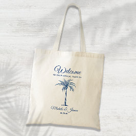 Bolsa Tote Bem-vindo ao Casamento Moderno com Palmeira Tropic