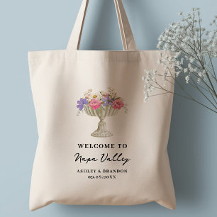 Bolsa Tote Bem-vindo ao Casamento no Tuscan Floral Hotel