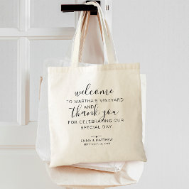 Bolsa Tote Bem-vindo ao Casamento Obrigado Destino