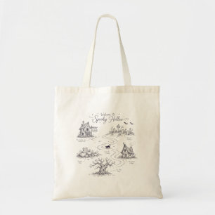 Bolsa Tote Bem-vindo ao Mapa de Halloween de Spooky Hollow