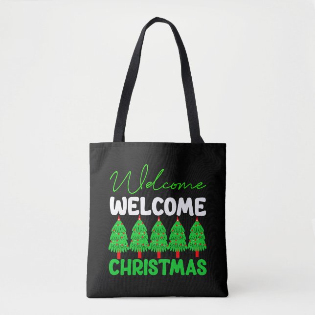 Bolsa Tote Bem-vindo Árvore de Natal Design de Feriado-85600 (Frente)