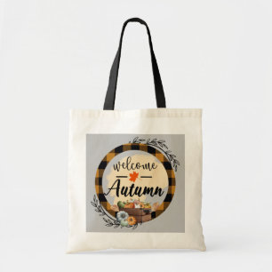 Bolsa Tote Bem-vindo Autumn Pumpkin Vintage