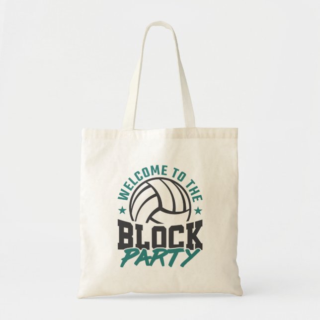 Bolsa Tote Bem-vindos ao Bloco do Meio de Voleibol do Partido (Frente)