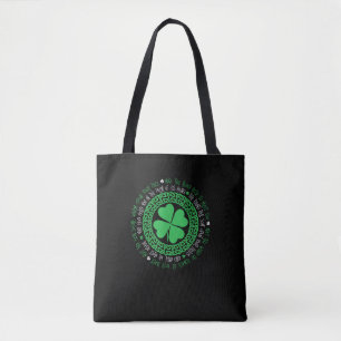 Bolsa Tote Bênção Irlandesa Celtic Knot 4 Leaf Clover - Ruas