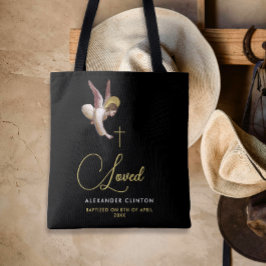 Bolsa Tote Bênçãos Religiosas do Anjo Negro na moda Elegante