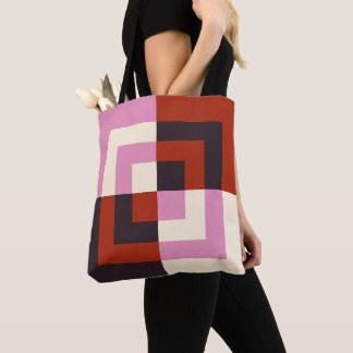 Bolsa Tote Berinjela Marfim Rosa Vermelho