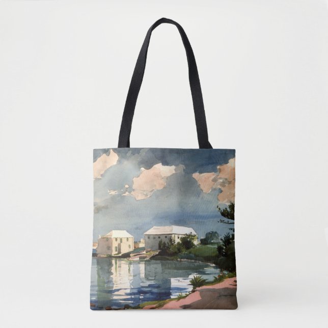 Bolsa Tote Bermudas, Salt Kettle trabalho de arte, (Frente)