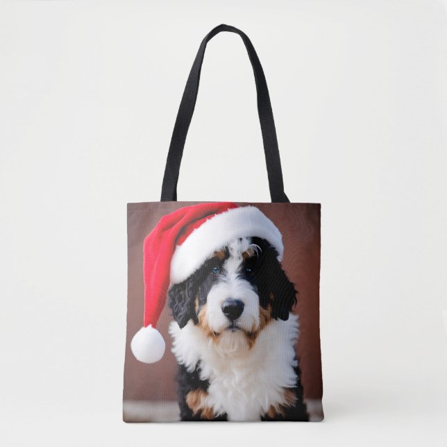Bolsa Tote Bernedoodle Christmas (Frente)