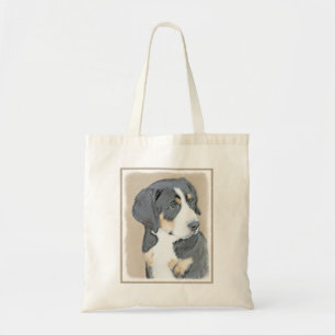 Bolsa Tote Bernese Mountain Dog Puppy Painting - Arte Origina