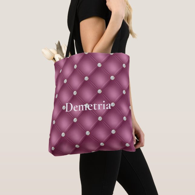 Bolsa Tote Berry Pink Diamond Tufts Natal (Close Up)