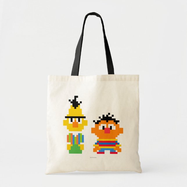 Bolsa Tote Bert e Ernie Pixel Art (Frente)