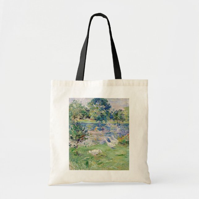 Bolsa Tote Berthe Morisot - Rapariga num Barco com Gansos (Frente)