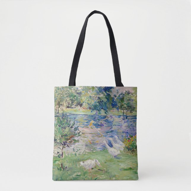 Bolsa Tote Berthe Morisot - Rapariga num Barco com Gansos (Frente)