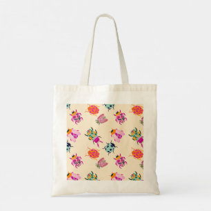 Bolsa Tote Besouros Coloridos de Jardim & Botânica Floral Cap