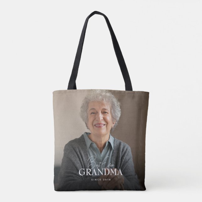 Bolsa Tote Best Ever Grandpa Since 20XX Simple Elegant Photo (Verso)