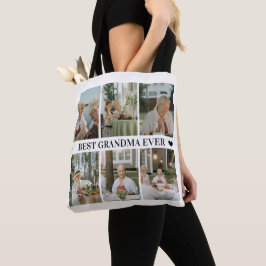 Bolsa Tote Best Grandma Ever Photo Collage – Gift with Hearts