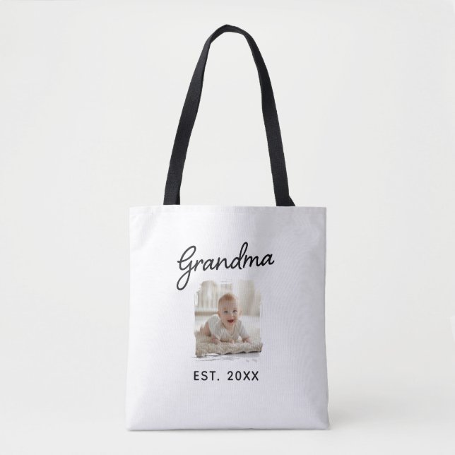 Bolsa Tote Best Grandma Ever Photo Est. Year  (Frente)