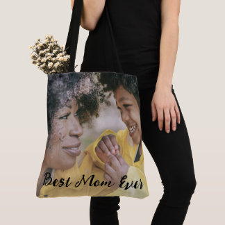 Bolsa Tote Best Mom Ever Personalized Kids Names Two Photos 