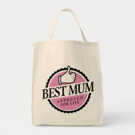 Bolsa Tote Best mum approved for life pink bag