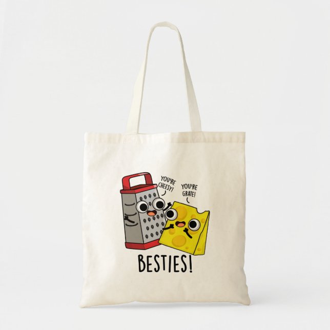 Bolsa Tote Besties Engraçado Queijo Grater Pun (Frente)