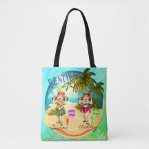 Besties viagem de verão praia azul personalizada
