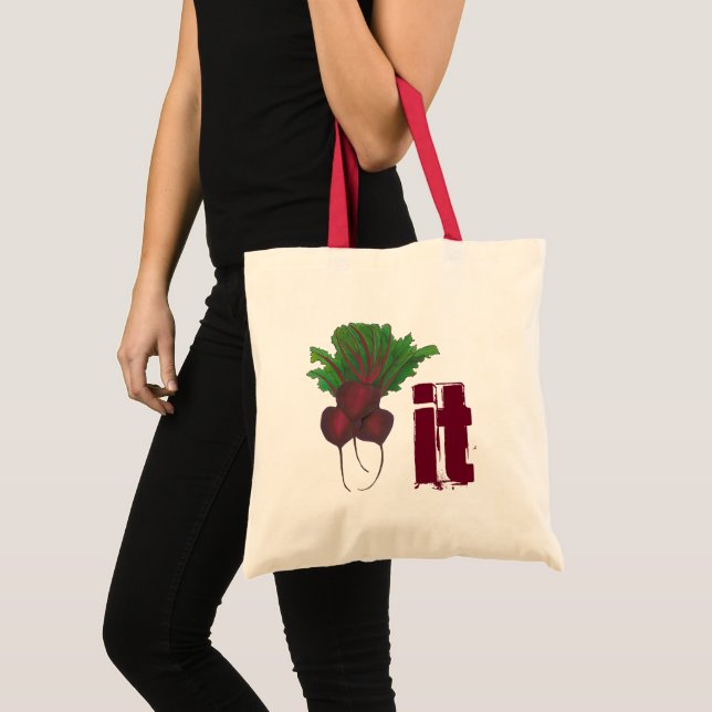 Bolsa Tote Beterraba (Beat) Engraçada Beterraba Vermelha Vege (Frente (produto))