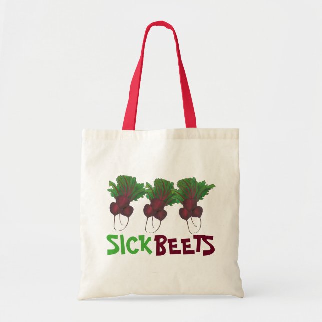 Bolsa Tote Beterraba Doente (Beats) Comida vegetariana de bet (Frente)