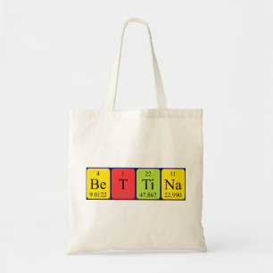 Bolsa Tote Bettina com nome periódico da mesa tote saco