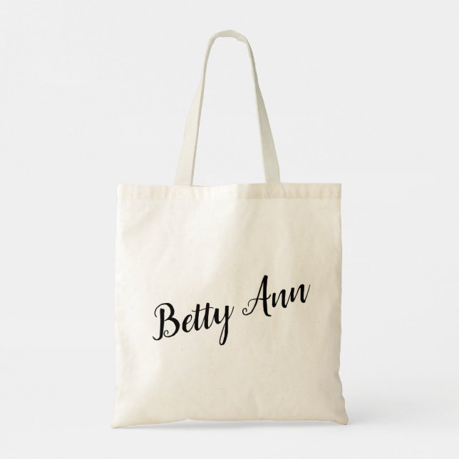 Bolsa Tote Betty Ann - Saco de Design de Script Personalizáve (Verso)