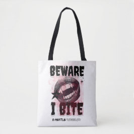 Bolsa Tote BEWARE I BITE - Grunge Vampire Aesthetic Y2K Goth 