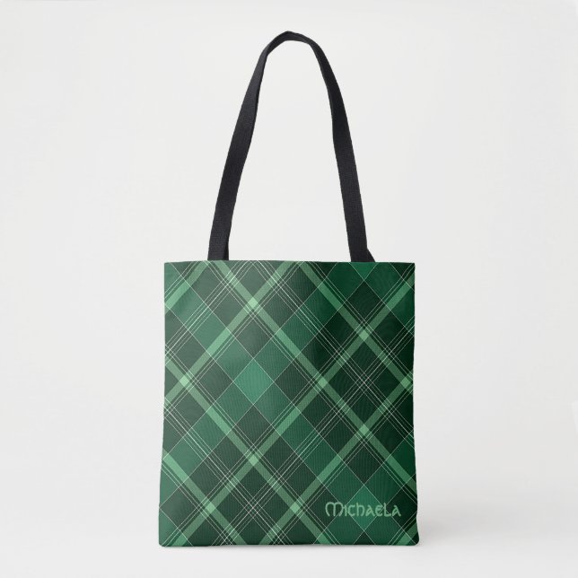 Bolsa Tote Bhreacain Uaine Xadrez (Frente)