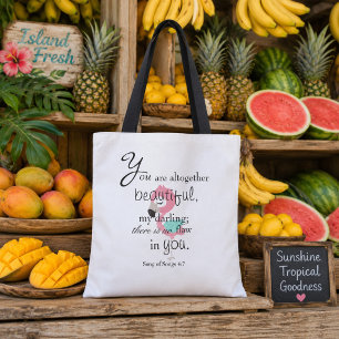 Bolsa Tote Bíblia Flamingo linda