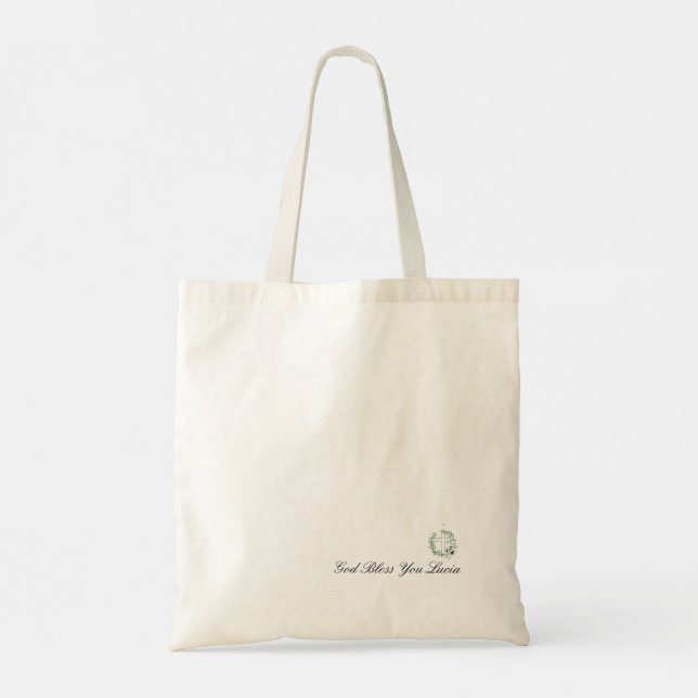 Bolsa Tote Bíblia personalizada verso Matthew 11:28 Verde (Verso)