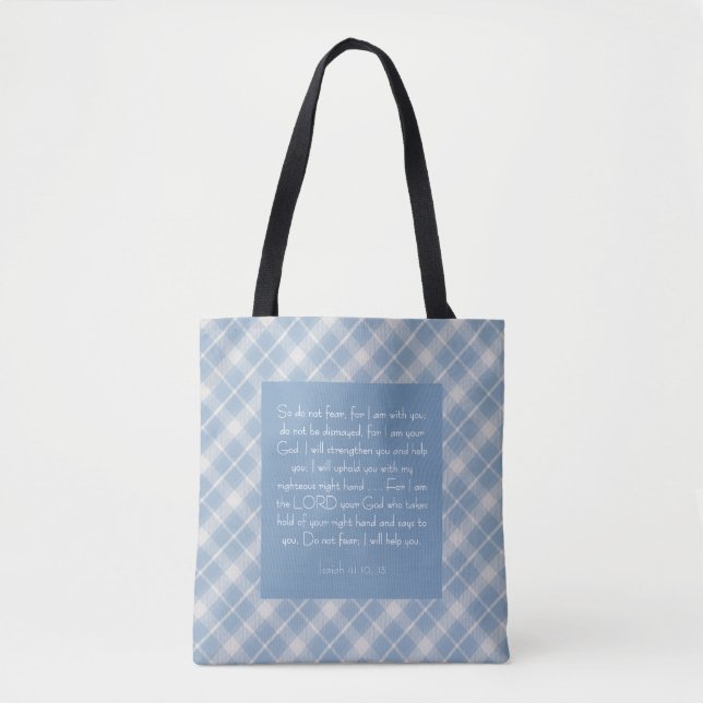 Bolsa Tote Bíblia Personalizável Verse Isaiah 41:10, 13 (Frente)