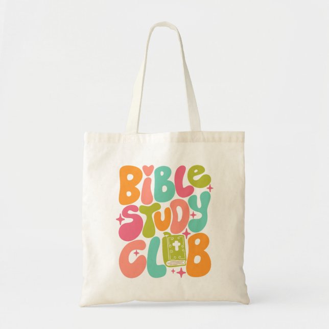 Bolsa Tote Bíblia Study Club Retro Tote Bag (Frente)