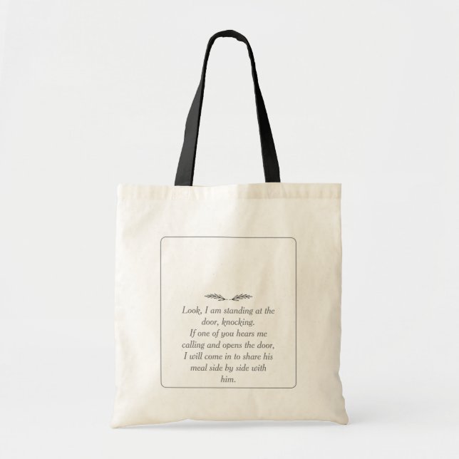Bolsa Tote Bíblia verso Revelação 3:20 Tote Bag-n1 (Frente)