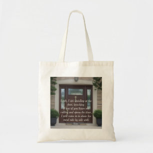 Bolsa Tote Bíblia verso Revelação 3:20 Tote Bag-n4