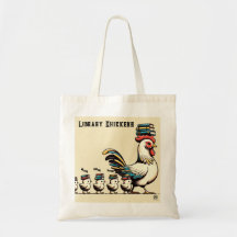 Biblioteca Chickens Tote Bag