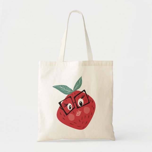 Bolsa Tote Biblioteca de desenhos de mão de cartoon de morang (Frente)