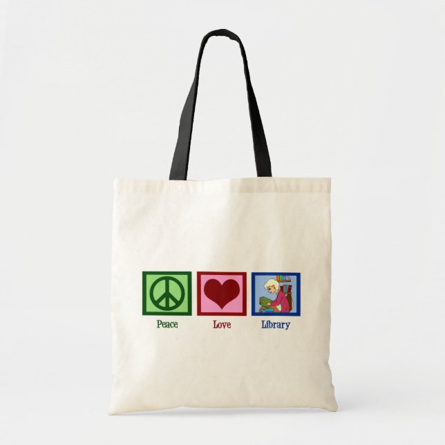 Bolsa Tote Biblioteca de Paz e Amor (Frente)