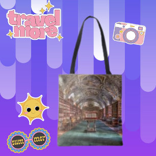 Bolsa Tote Biblioteca de Praga Foto do Mosteiro Moderno Bag