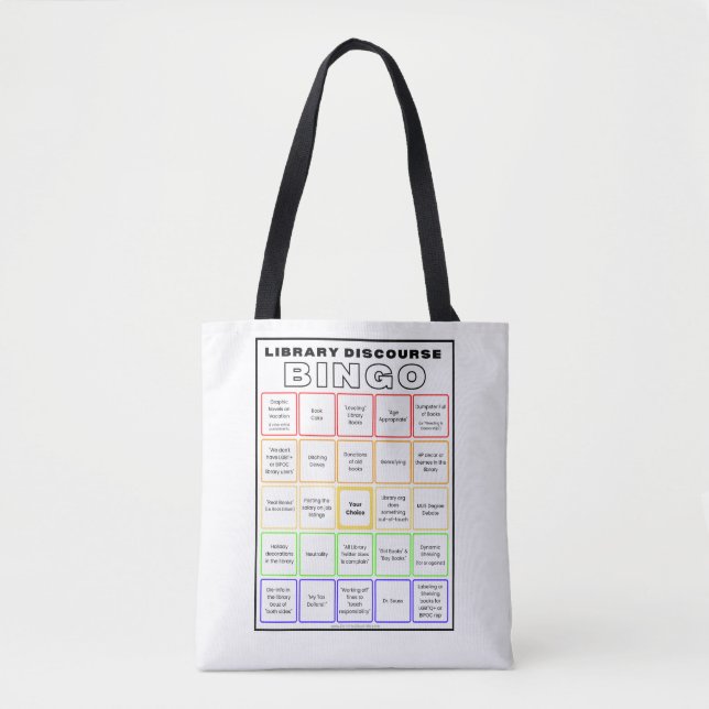Bolsa Tote Biblioteca Discurso Bingo Shirt Tob Bag (Frente)
