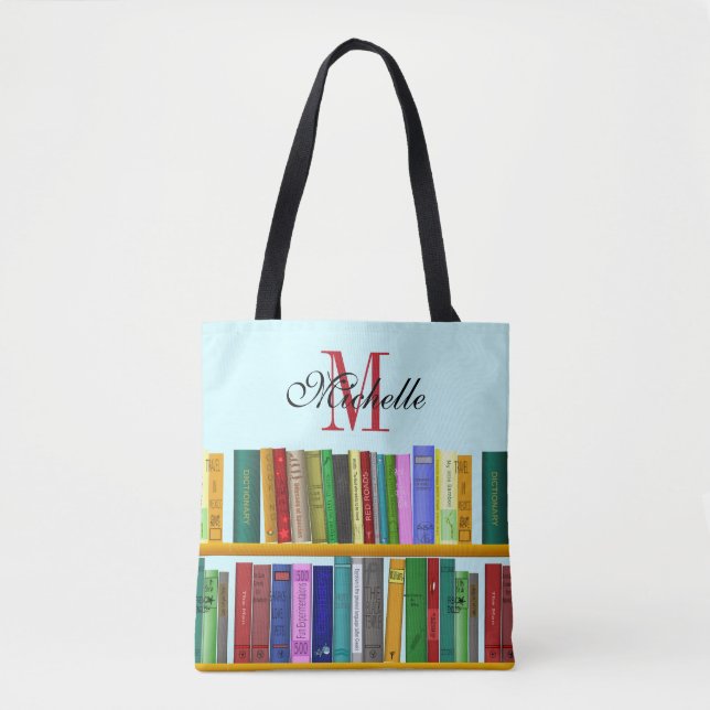 Bolsa Tote Biblioteca do gênio. Livros para estudantes inteli (Frente)