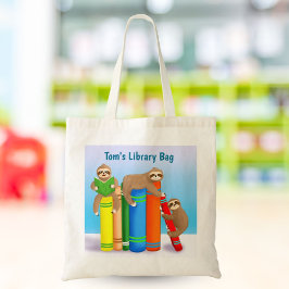 Bolsa Tote Biblioteca Personalizada de Livros do Bicho Pregui